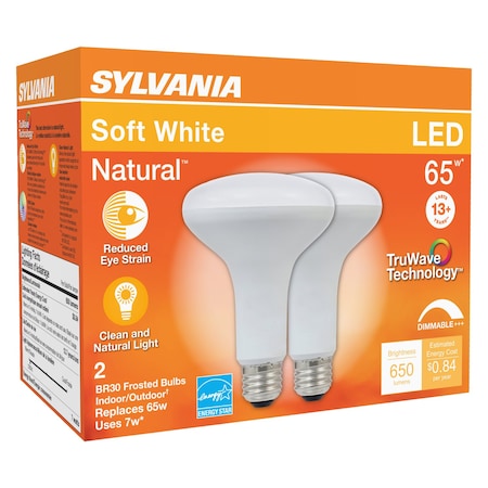 Sylvania Sylvania TruWave BR30 E26 (Medium) LED Floodlight Bulb Soft White 65 Watt Equivalence 2 pk 40728